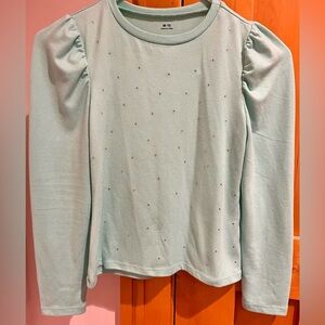 Evsie mint green sparkle top